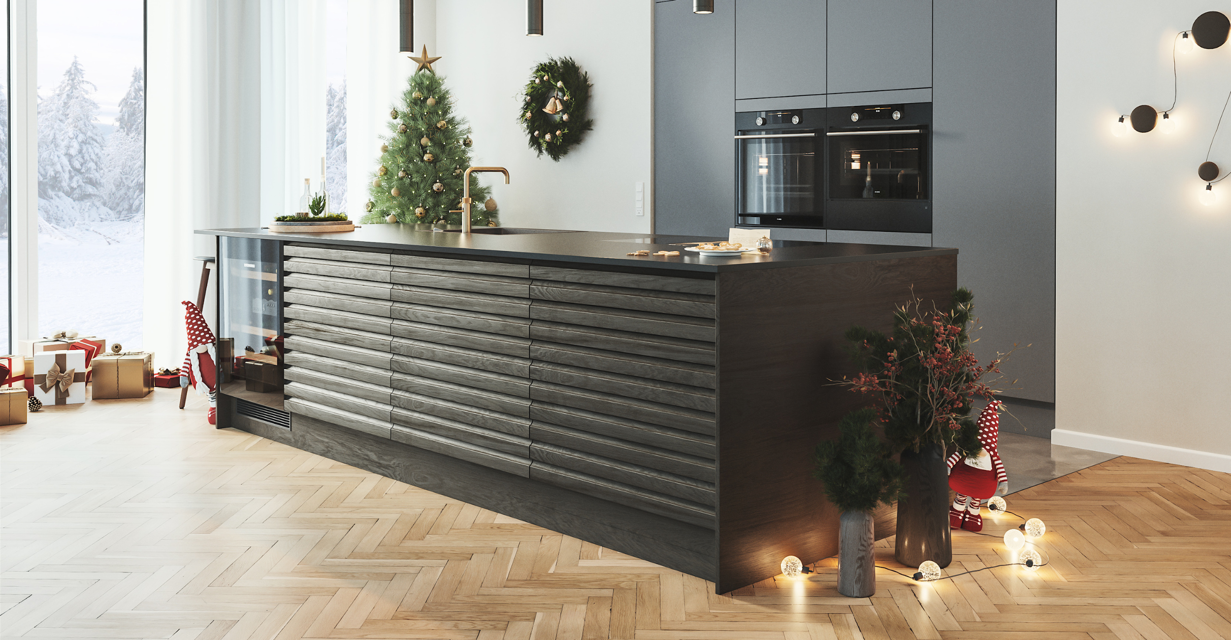 DESIGNA køkken med julepynt
